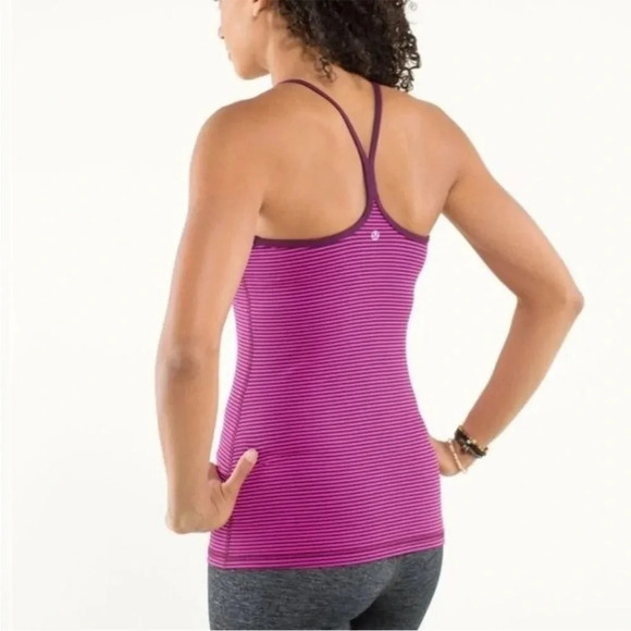 Lululemon Power Y Light Luon Stripe Athletic Tank Top 8 - Picture 3 of 7
